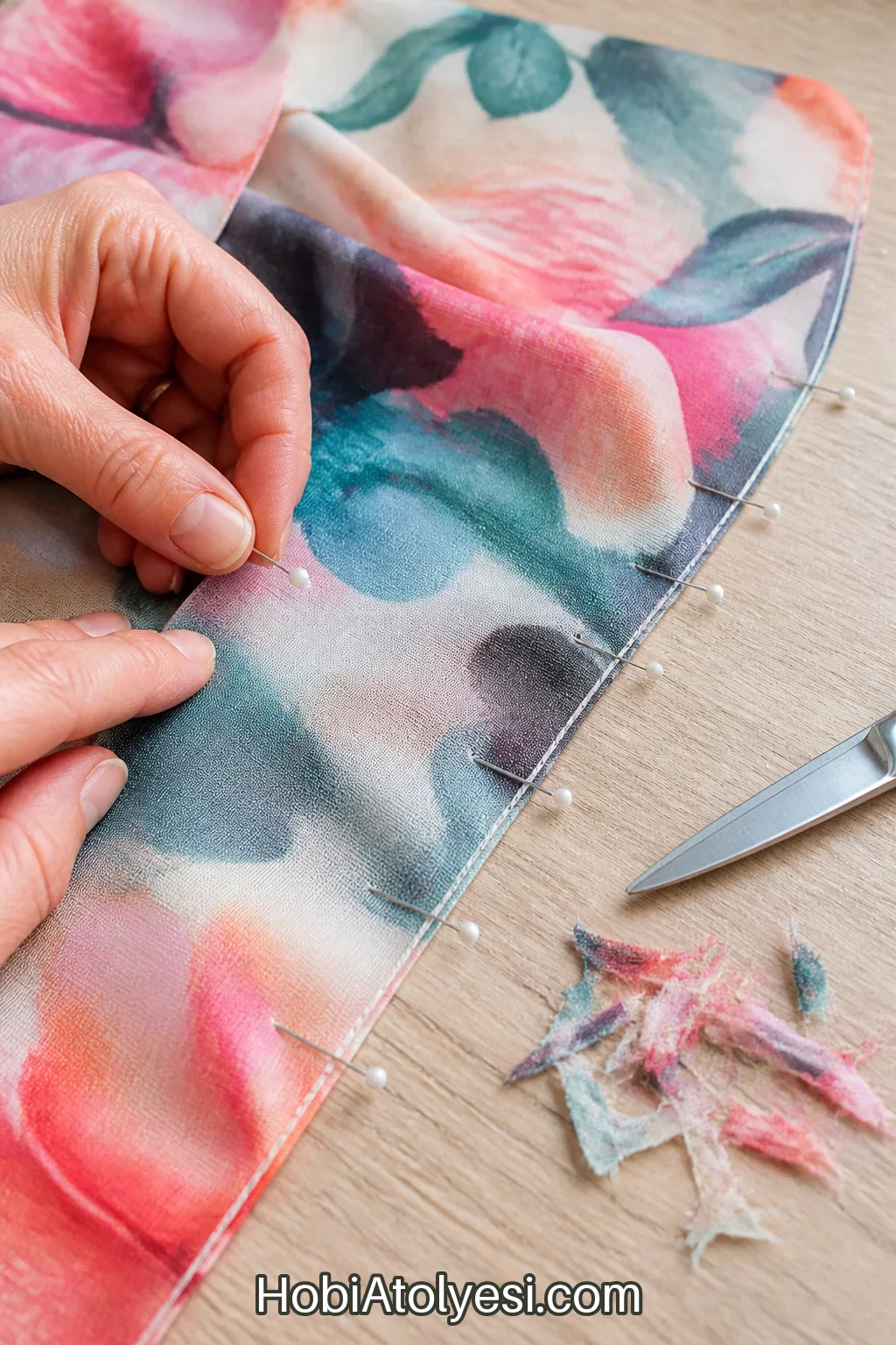 Kenarları temizleme ve düz dikiş için hazırlık: overlapped edges, pins