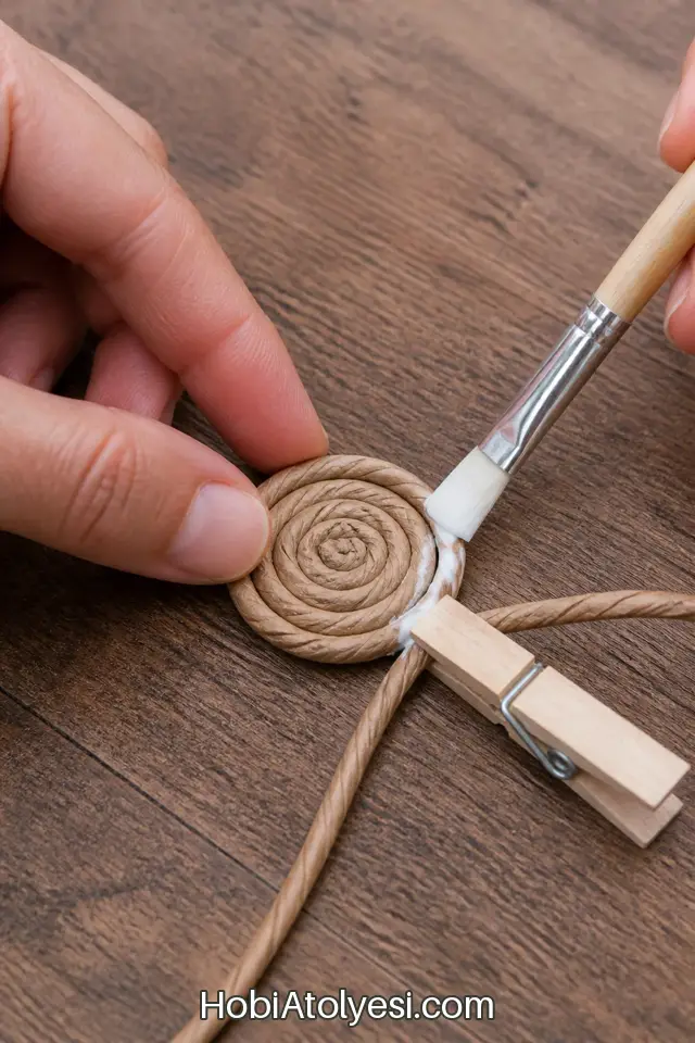 Taban için merkez spiral oluşturma başlangıcı yakın plan