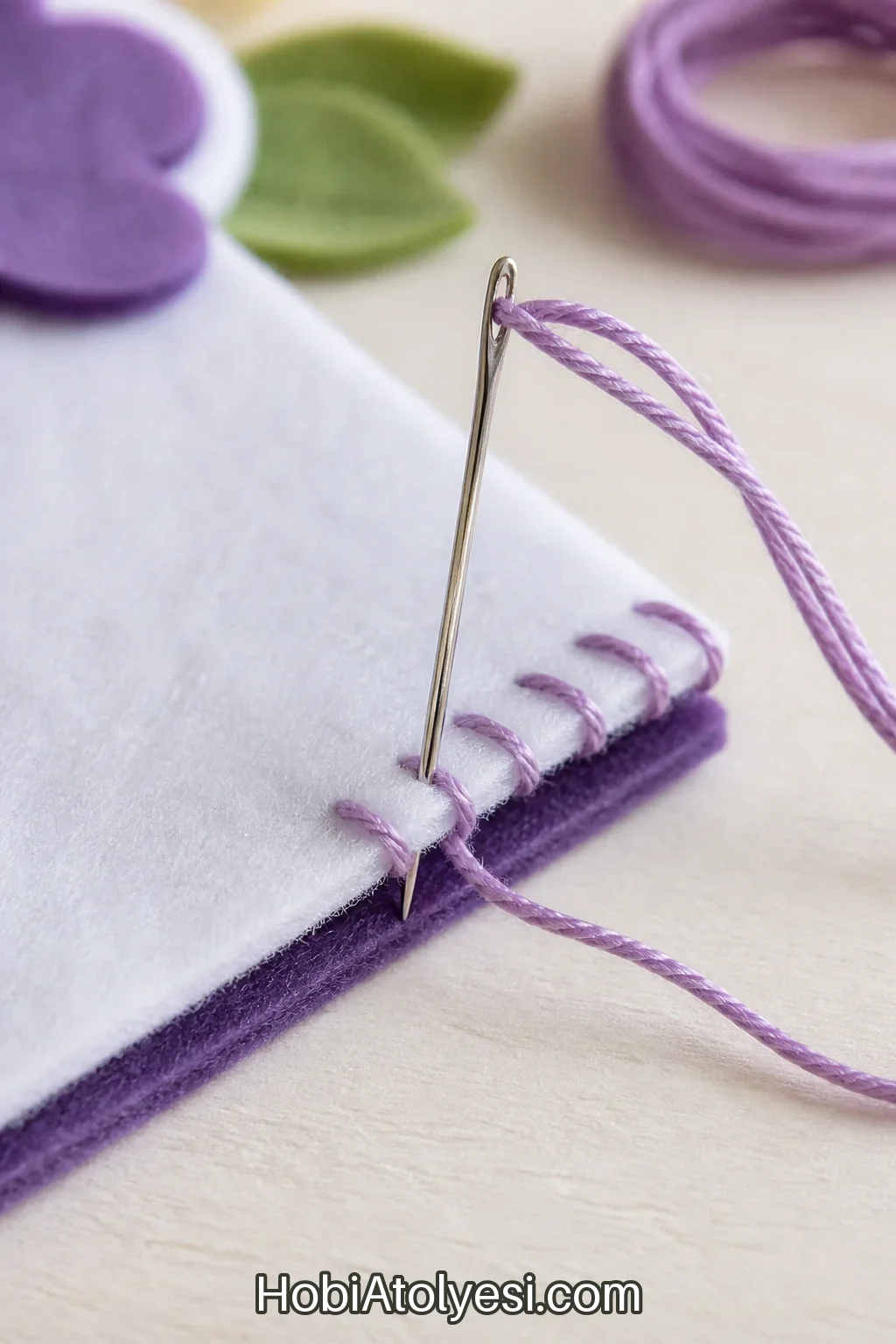 Kenar dikişi detayı — blaket stitch uygulaması