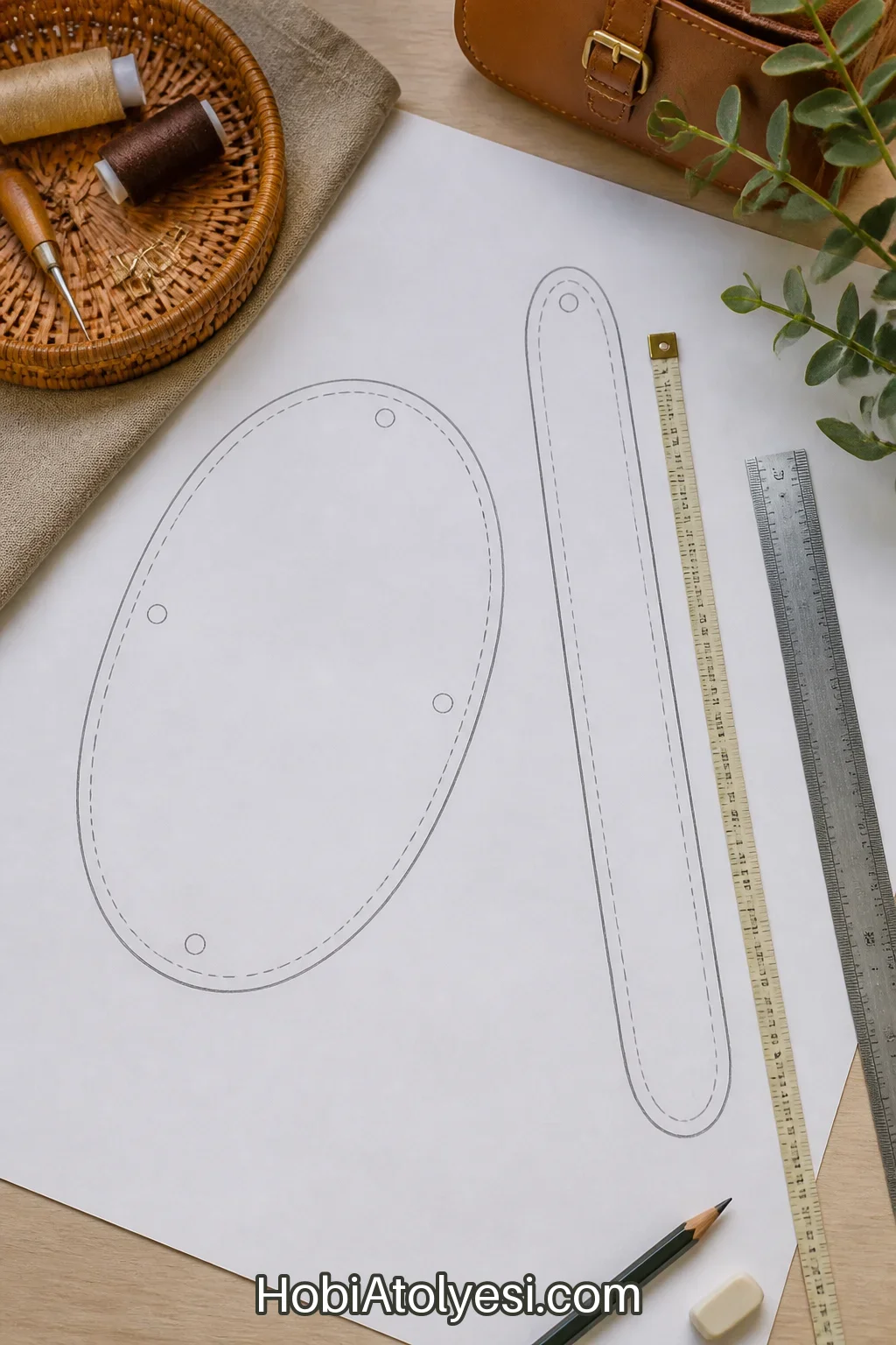 Körük (gusset) uzunluğunu ölçme ve dikiş payı ekleme