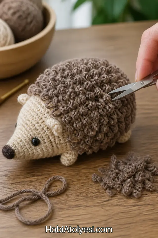 Diken dokusu loop stitch ile hazırlanmış yakın plan